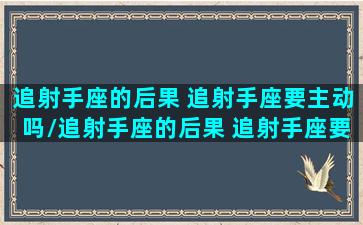 追射手座的后果 追射手座要主动吗/追射手座的后果 追射手座要主动吗-我的网站